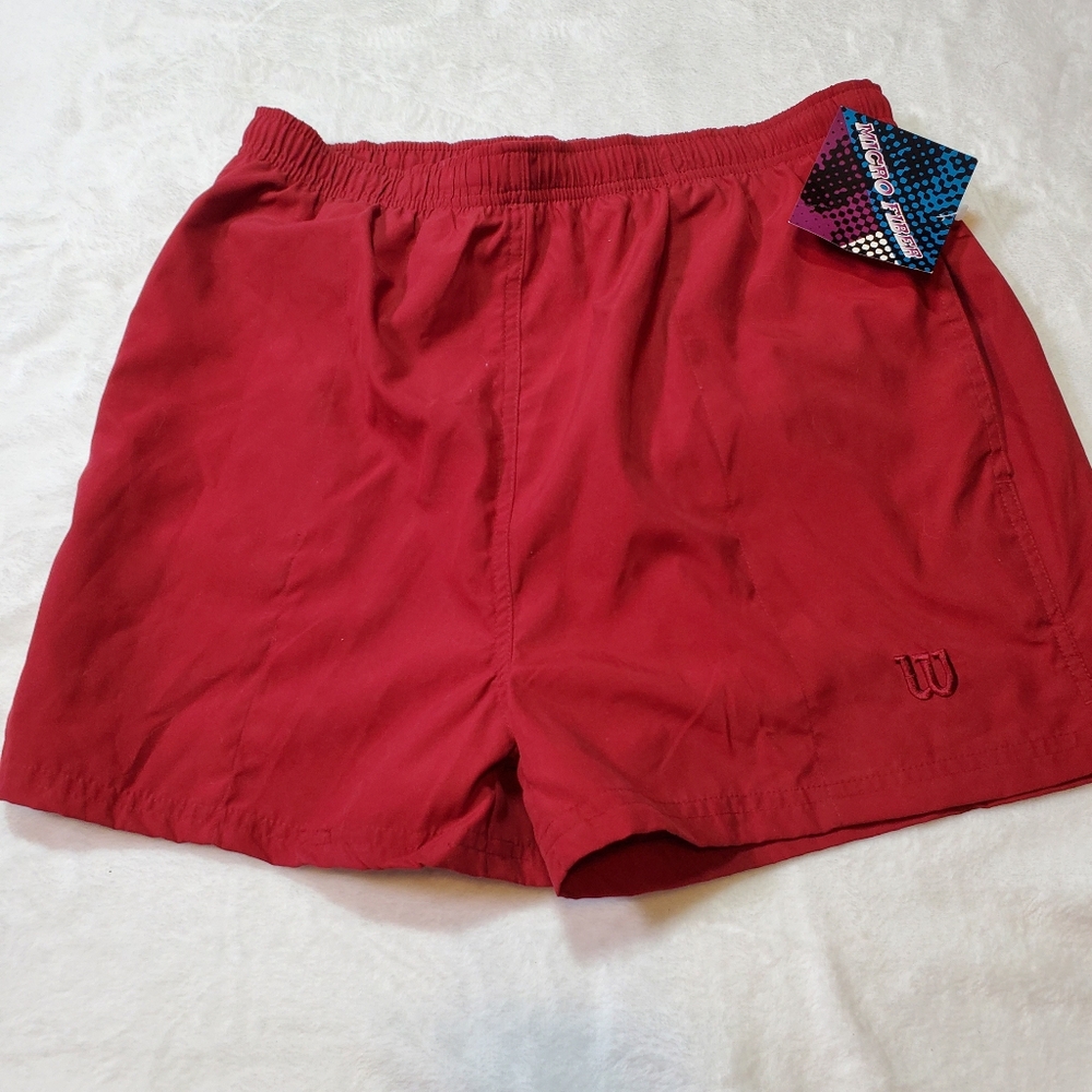 NWT Wilson Advantage Red Shorts Men’s size L Embroidered Lined Athletic Shorts